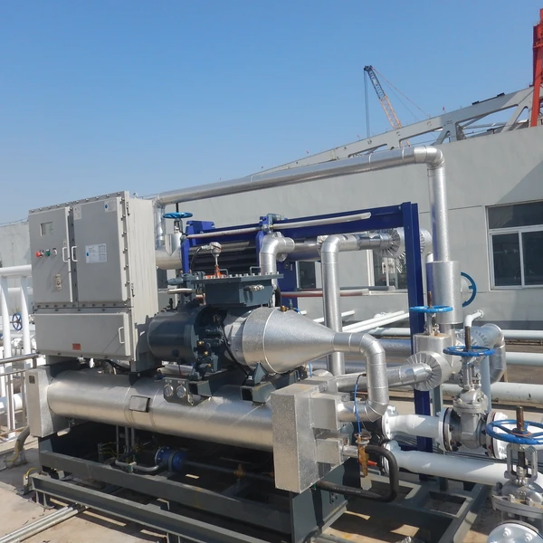 Industrial water chiller installed at manufacturing site